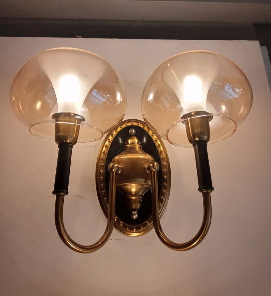 DUAL GLASS SHADE WALL LAMP