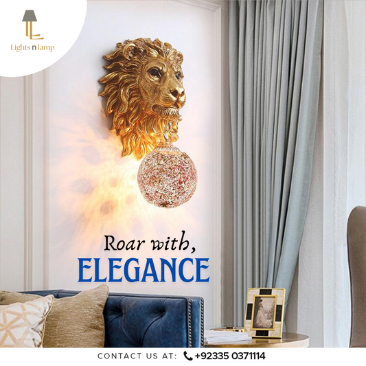 LION HEAD WALL LAMP