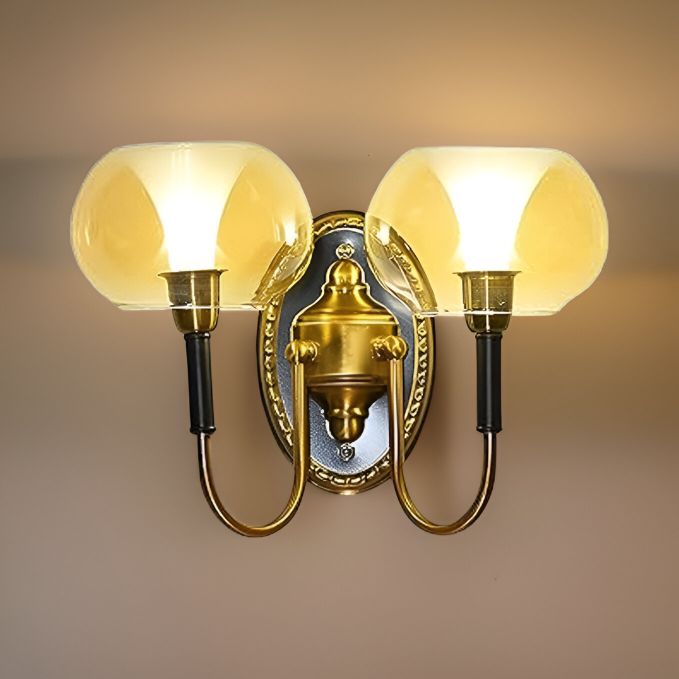 DUAL GLASS SHADE WALL LAMP