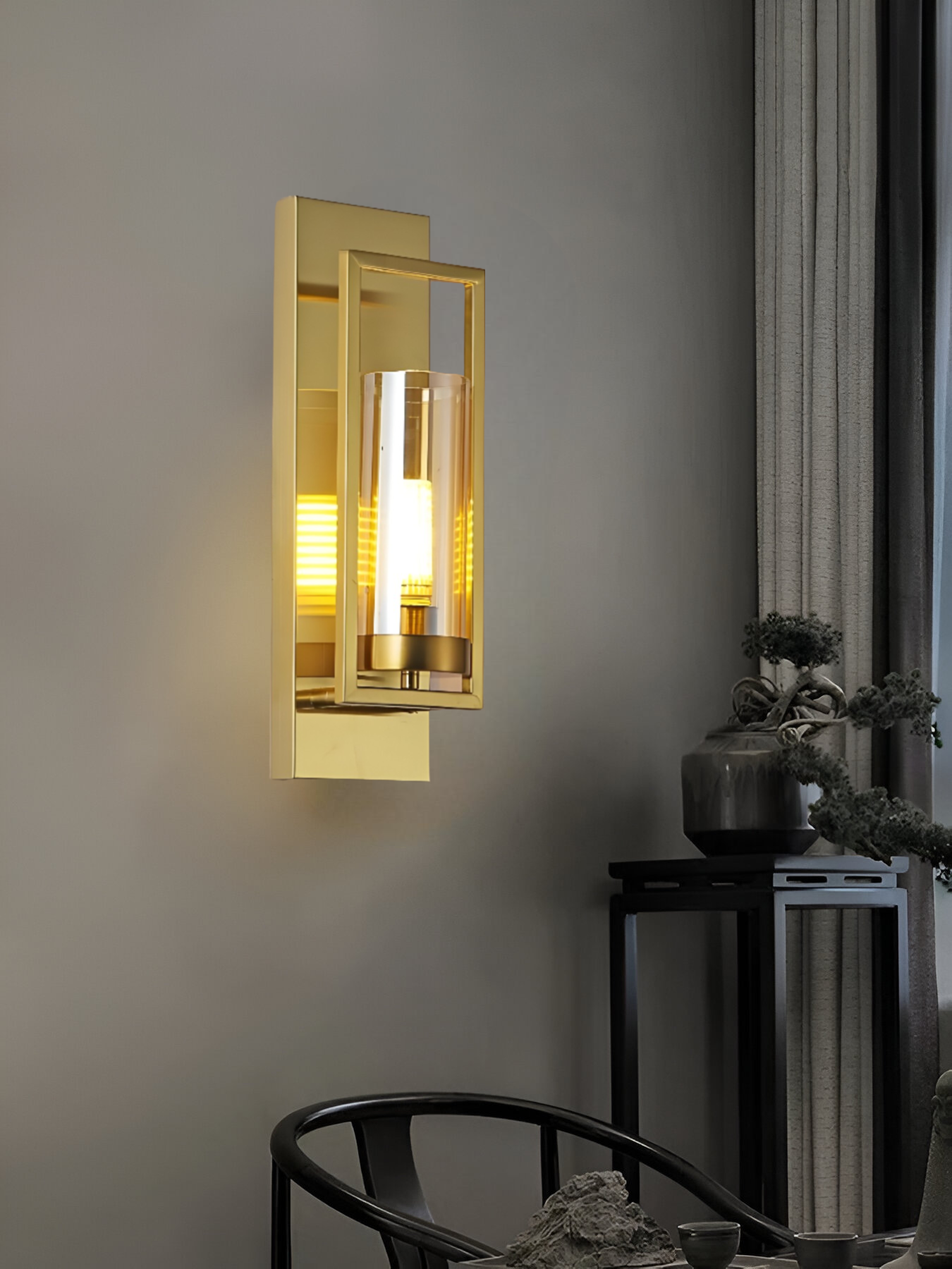 MODERN LONG GLASS WALL LAMP