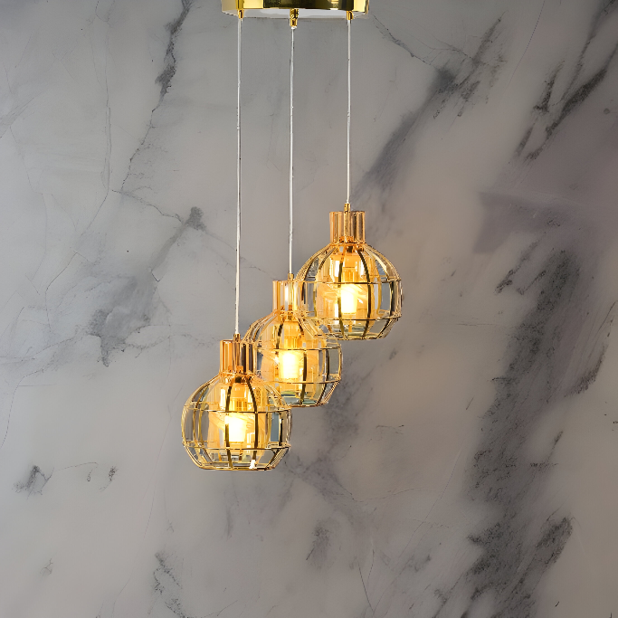 GOLD CLUSTERED GLOBE LIGHT